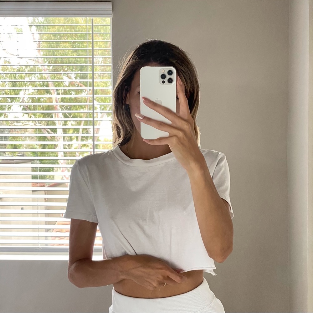 ZARA | White cropped tee